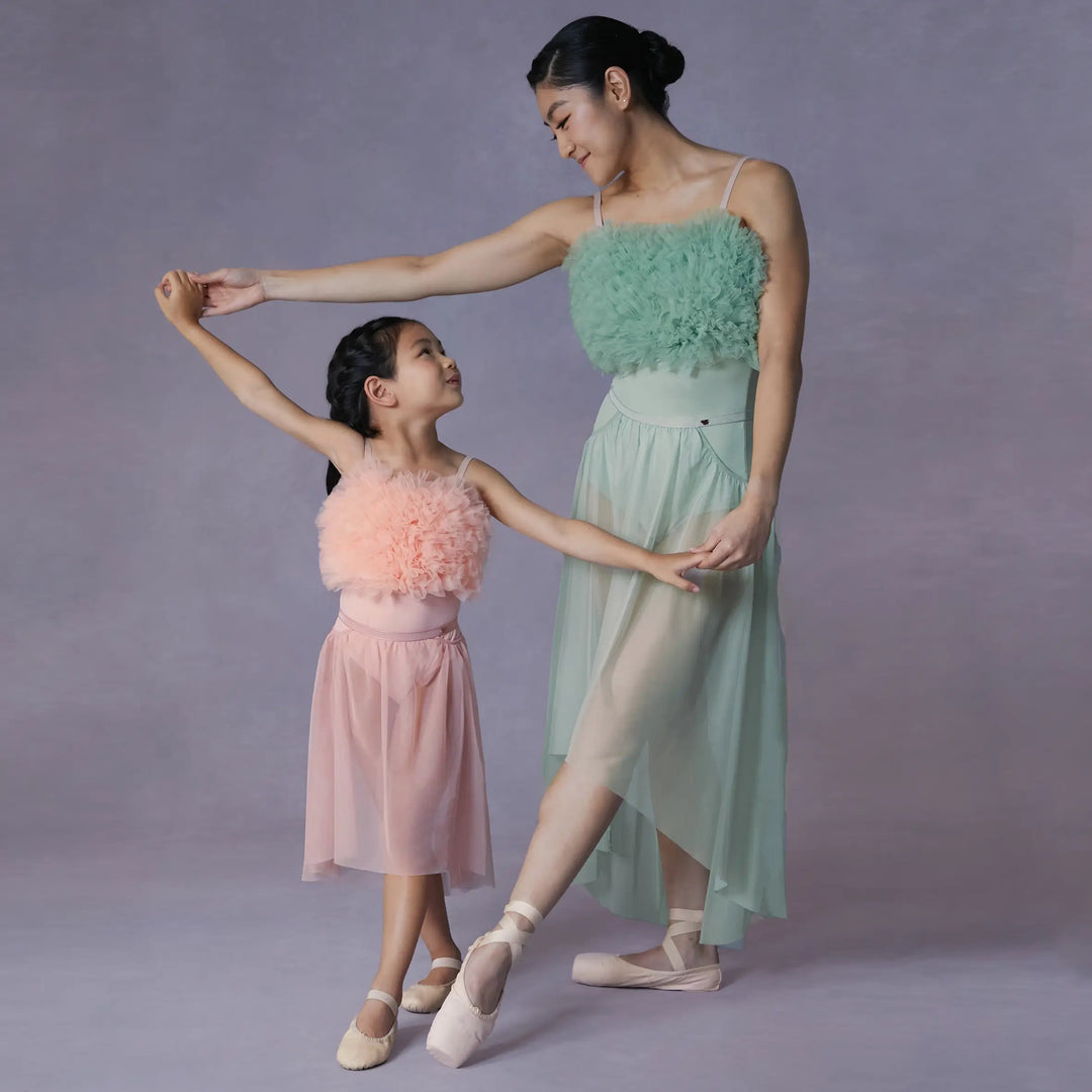 Devant Ruffle Kids Leotard with Removable Sleeves