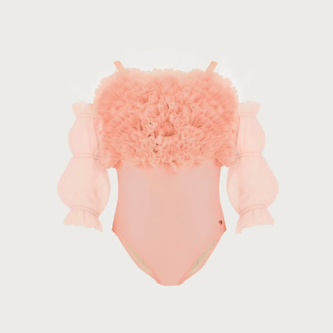 Devant Ruffle Kids Leotard with Removable Sleeves