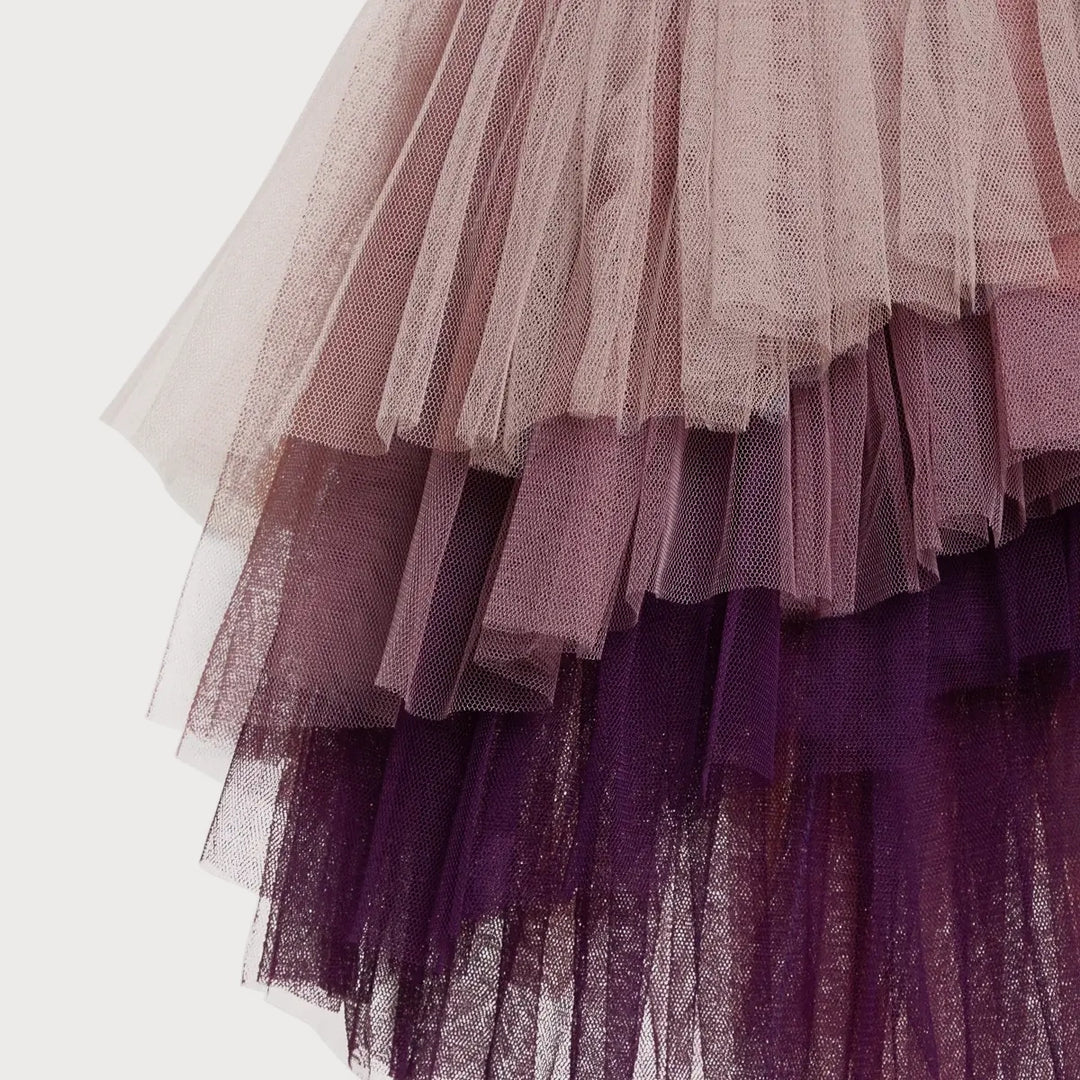 Tutulamb Waltz Tea Rose Asymmetric Tutu Floral Skirt