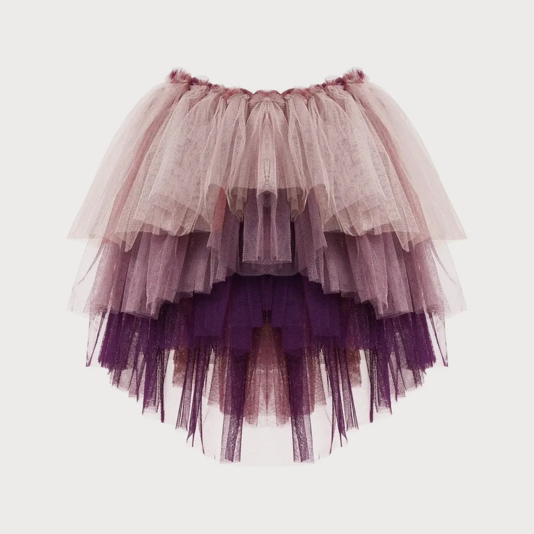 Tutulamb Waltz Tea Rose Asymmetric Tutu Floral Skirt
